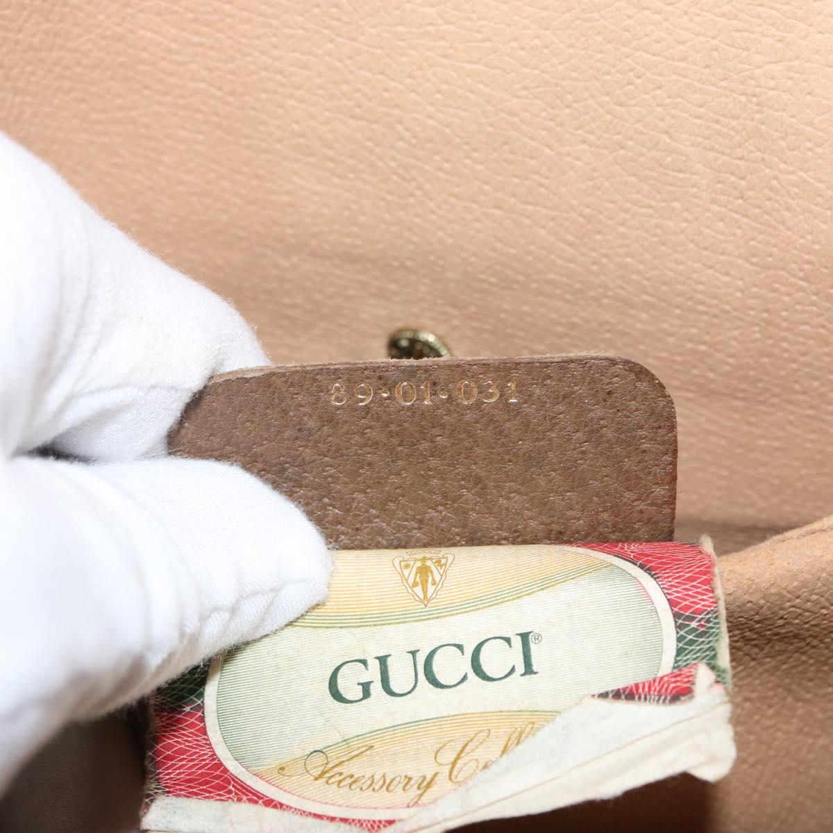 GUCCI GG Supreme Web Sherry Line Clutch Bag PVC Beige Gold 89 01 031 Auth 160983