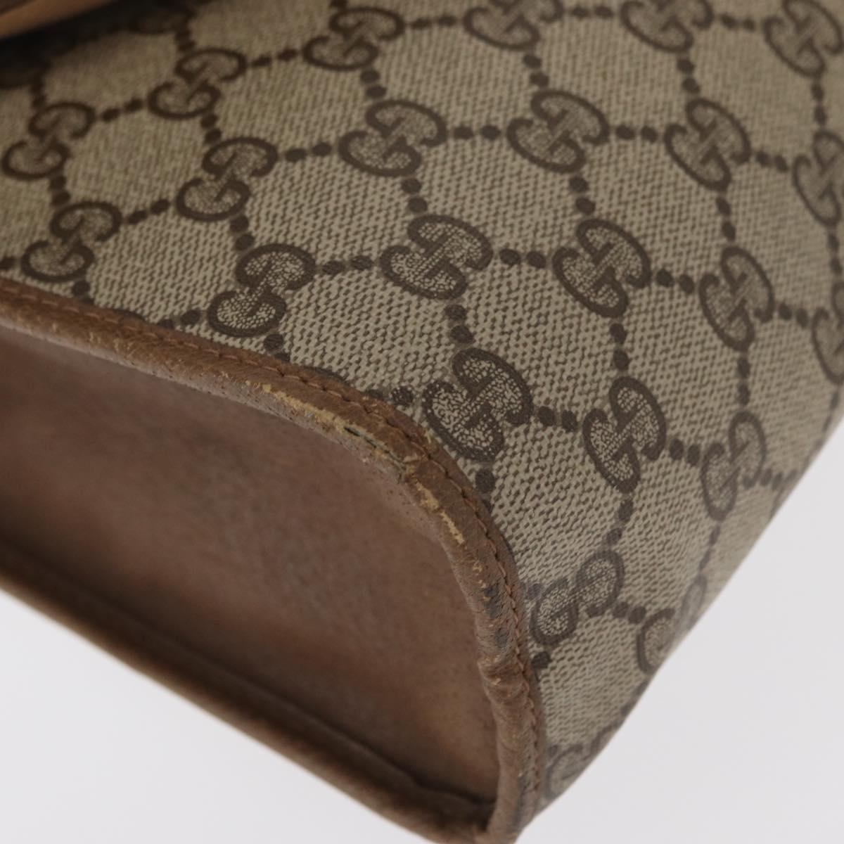 GUCCI GG Supreme Web Sherry Line Clutch Bag PVC Beige Gold 89 01 031 Auth 160983