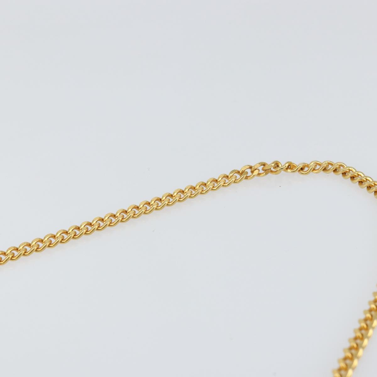 Christian Dior Trotter Canvas Chain Shoulder Bag Navy Gold Auth 160991