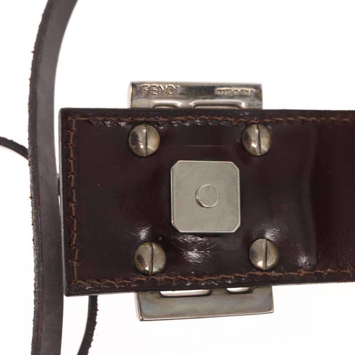 FENDI Zucca Canvas Shoulder Bag Ivory Silver Auth 161007