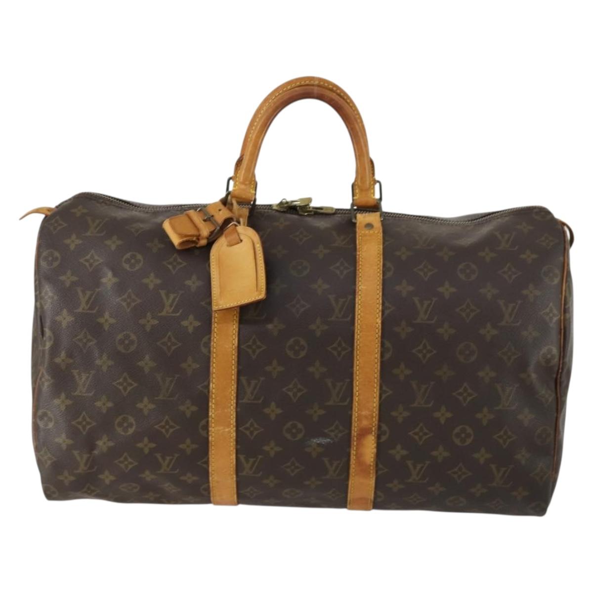 LOUIS VUITTON Monogram Keepall 50 Boston Bag M41426 LV Auth 161021