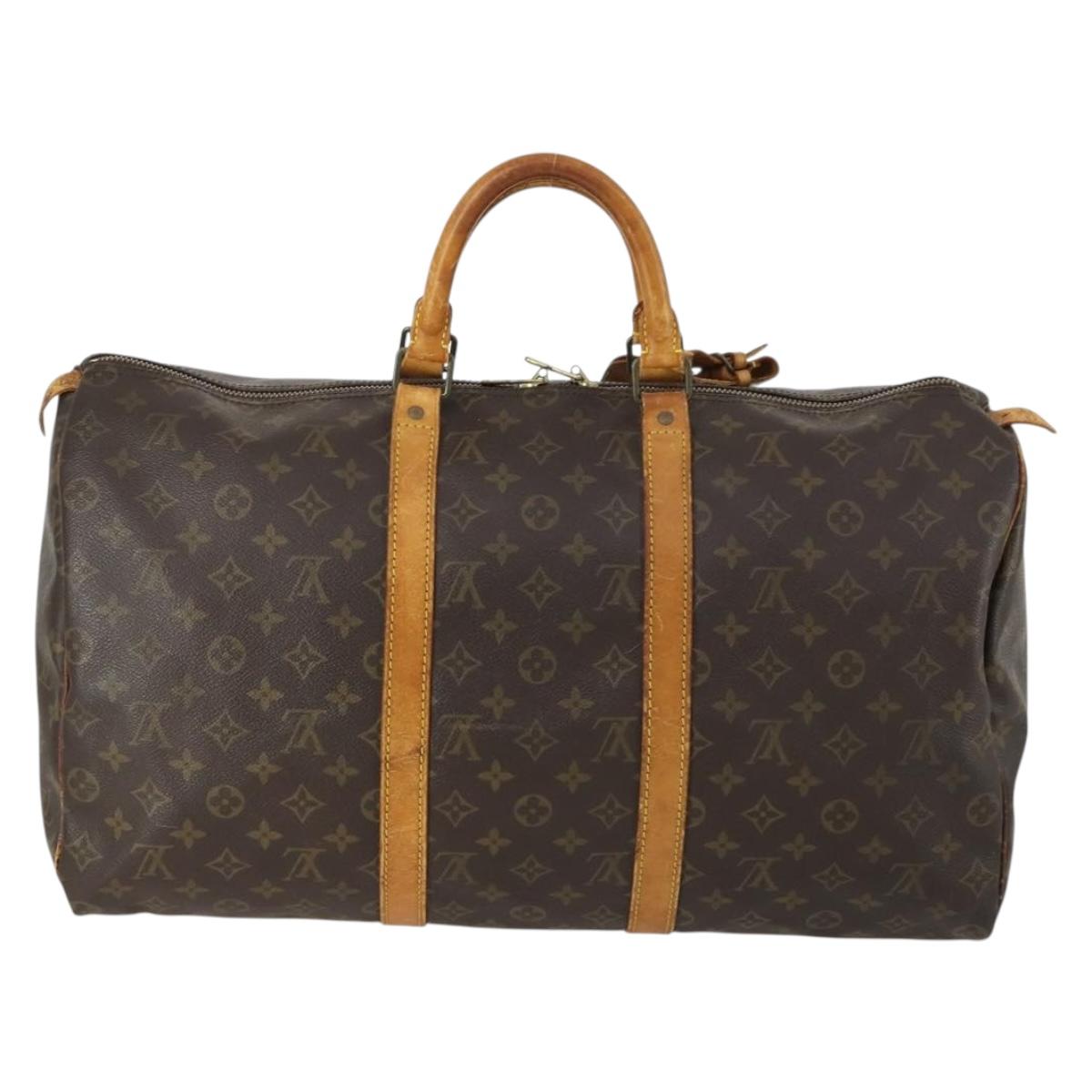 LOUIS VUITTON Monogram Keepall 50 Boston Bag M41426 LV Auth 161021