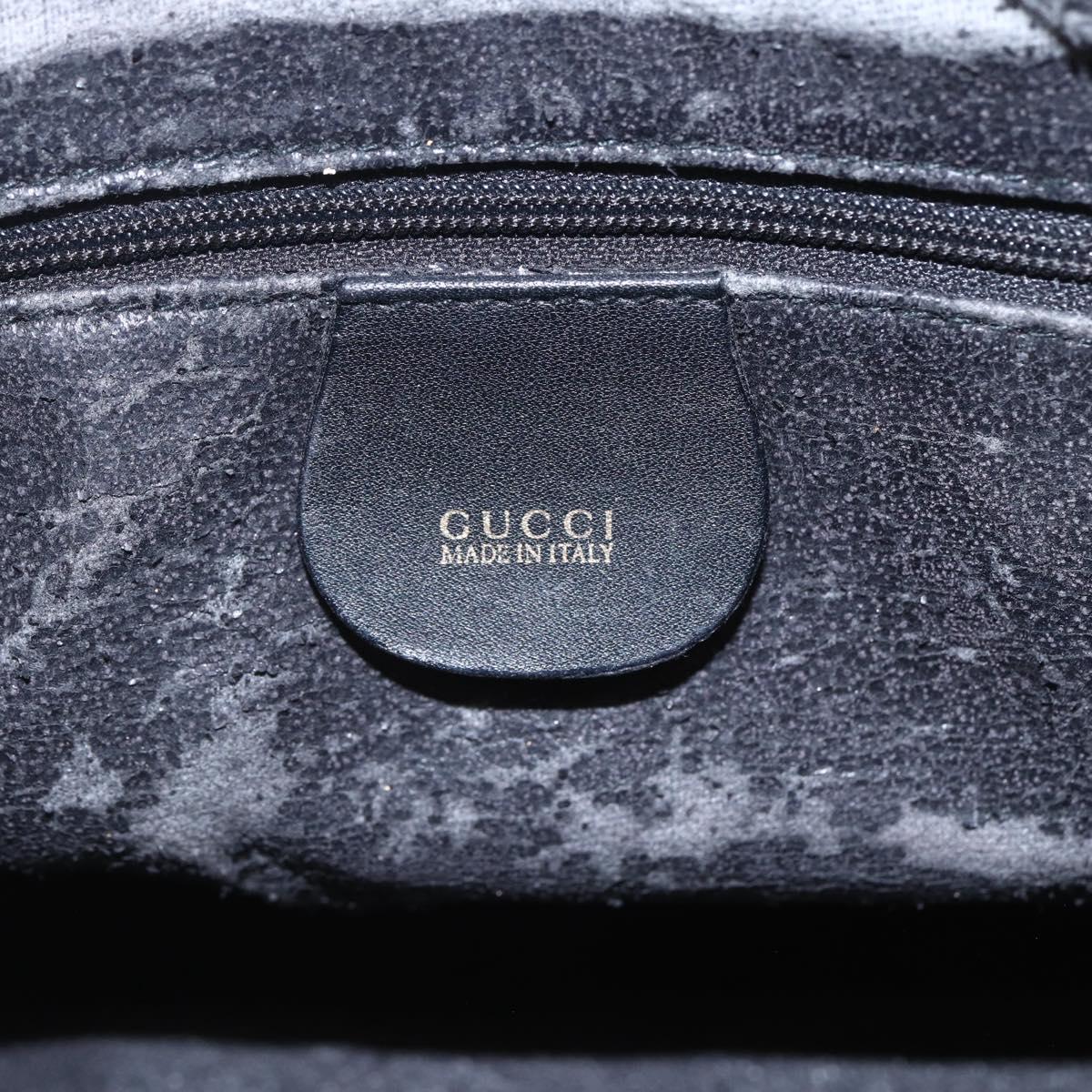 GUCCI Bamboo Hand Bag Suede 2way Black Gold 000 3444 0294 Auth 161026