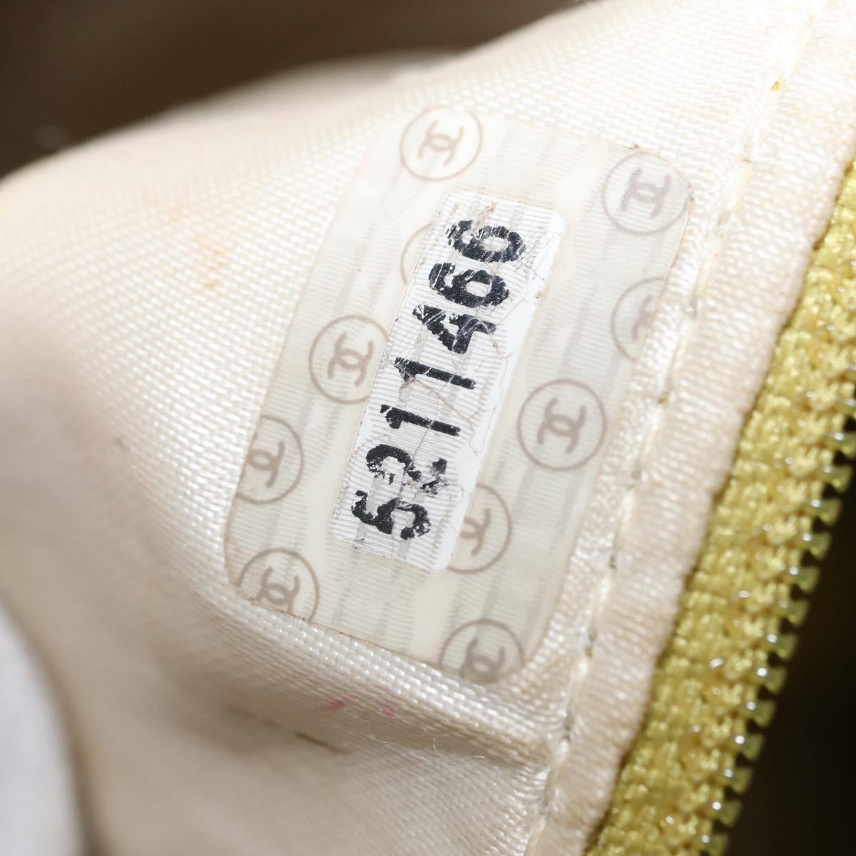 CHANEL Shoulder Bag Leather Yellow Gold CC Auth 161027A