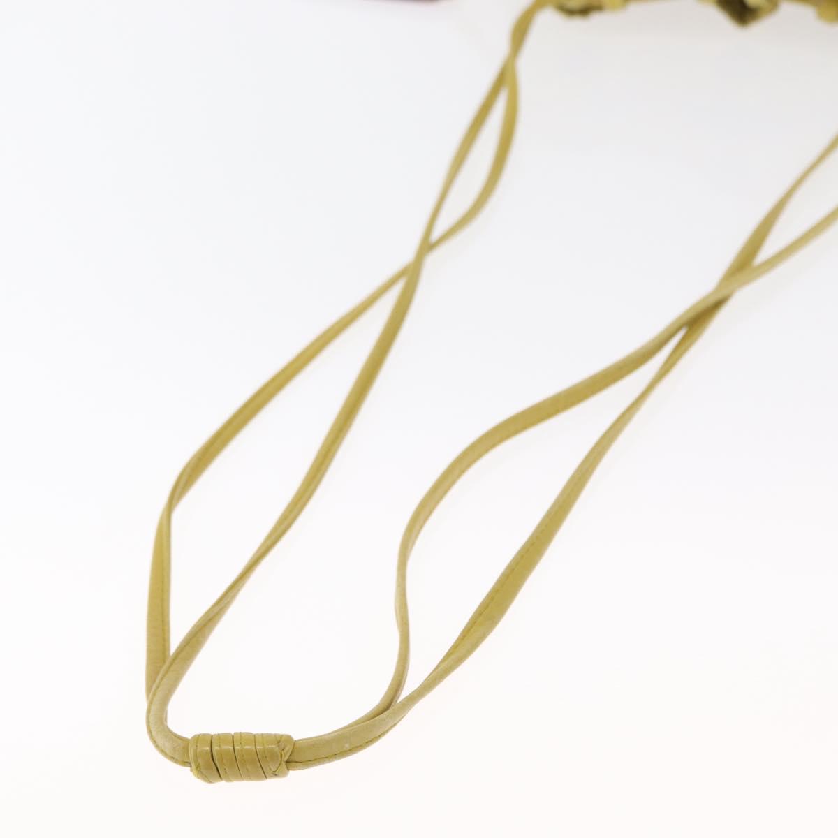 CHANEL Shoulder Bag Leather Yellow Gold CC Auth 161027A