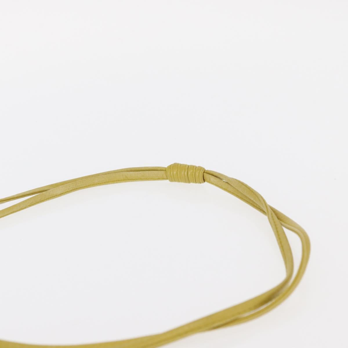 CHANEL Shoulder Bag Leather Yellow Gold CC Auth 161027V
