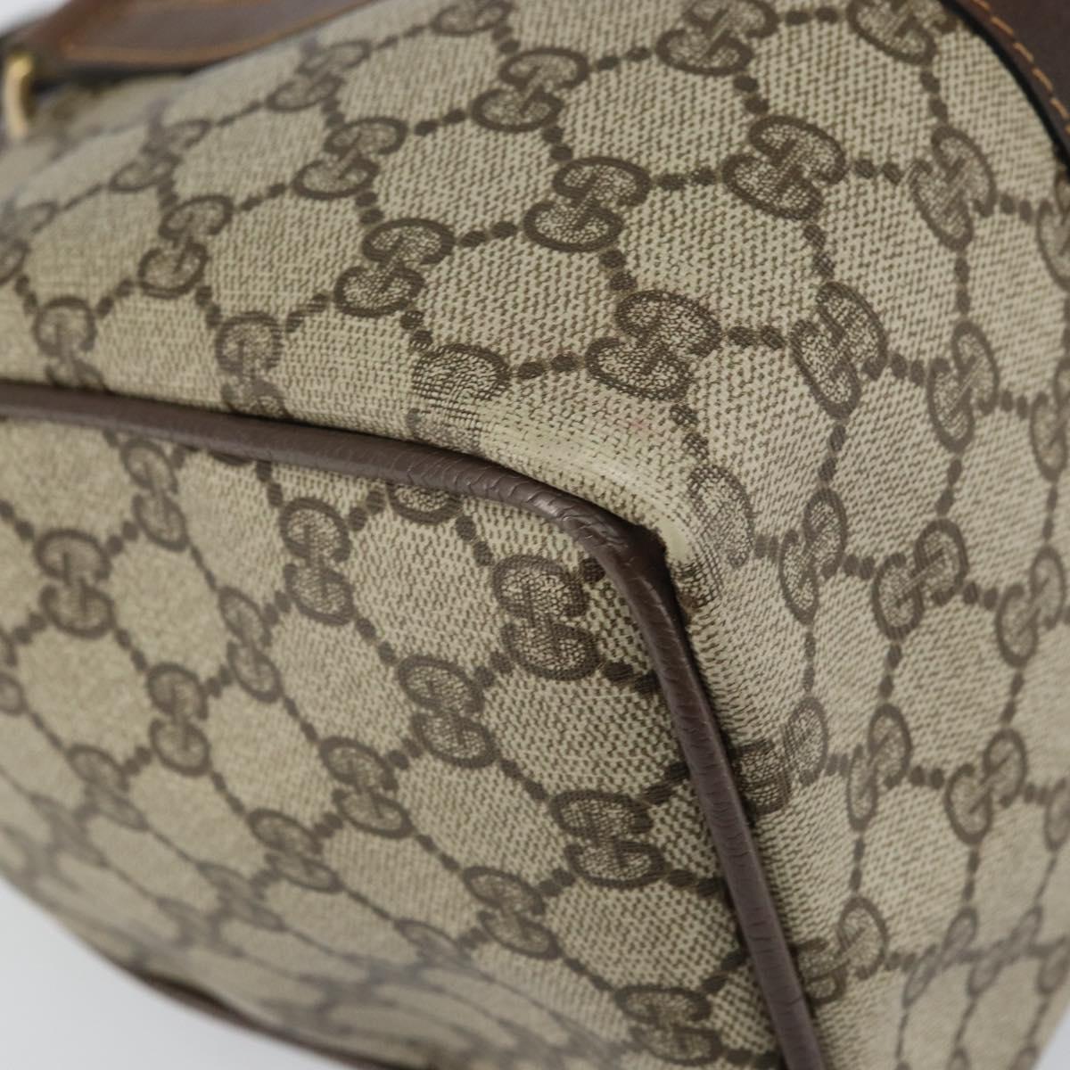 GUCCI GG Supreme Web Sherry Line Hand Bag PVC Beige Gold 24 012 3842 Auth 161028
