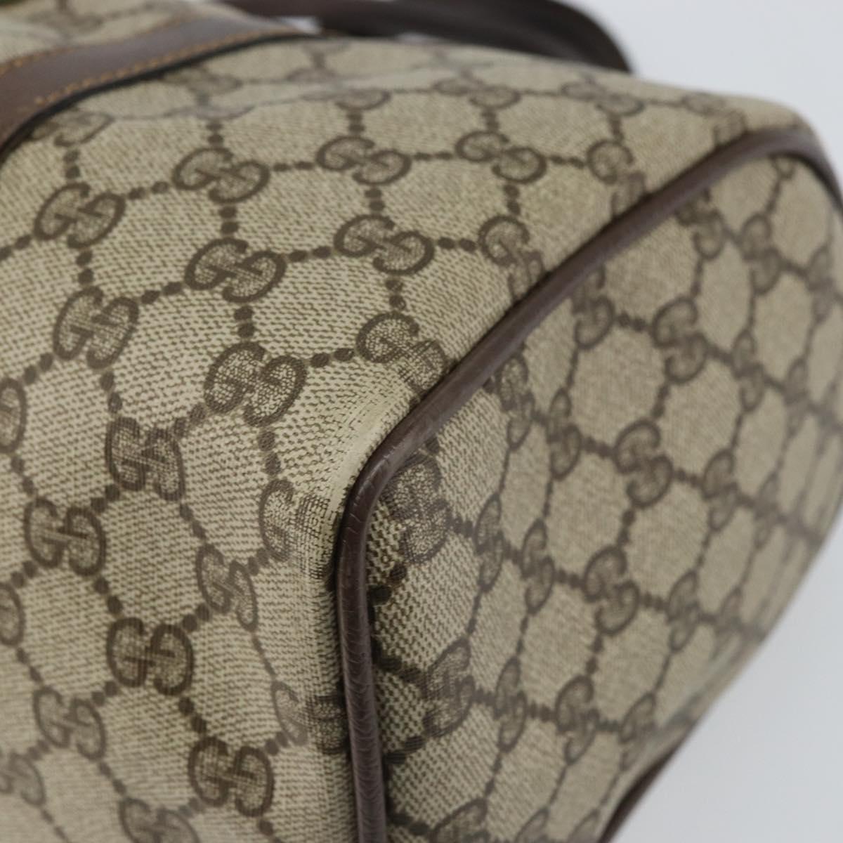 GUCCI GG Supreme Web Sherry Line Hand Bag PVC Beige Gold 24 012 3842 Auth 161028