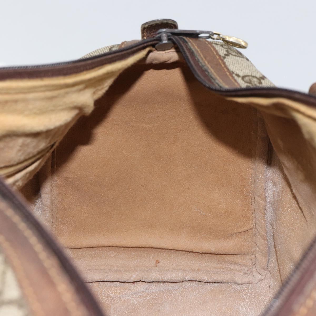GUCCI GG Supreme Web Sherry Line Hand Bag PVC Beige Gold 24 012 3842 Auth 161028