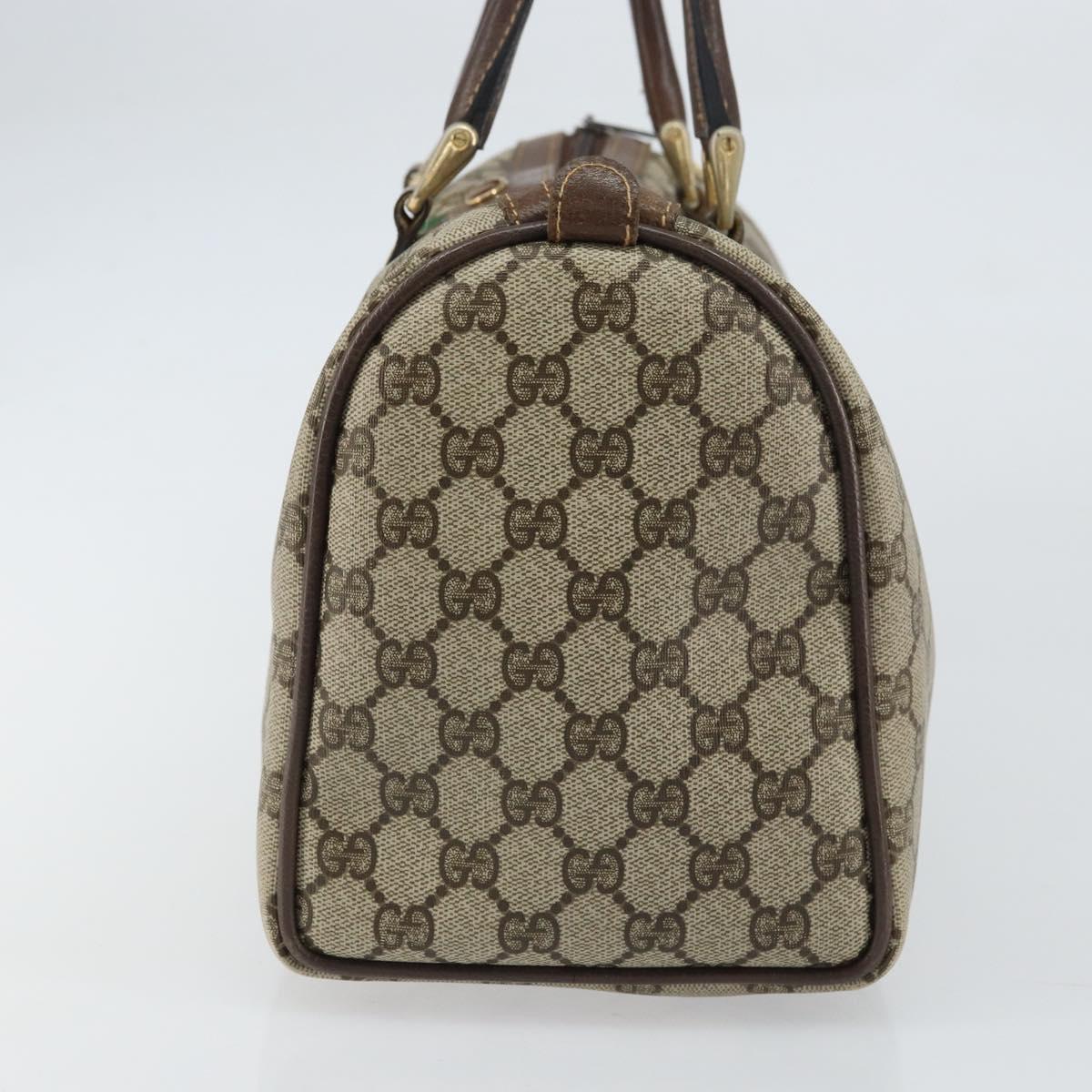 GUCCI GG Supreme Web Sherry Line Hand Bag PVC Beige Gold 24 012 3842 Auth 161028