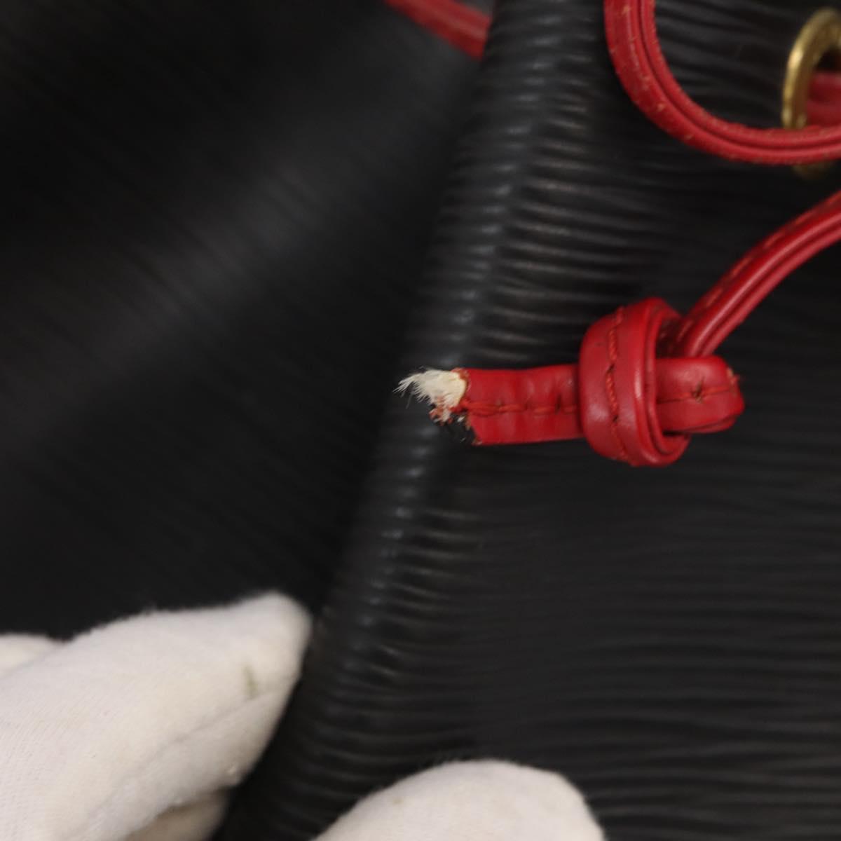 LOUIS VUITTON Epi Noe Shoulder Bag Bicolor Black Red M44017 LV Auth 161038