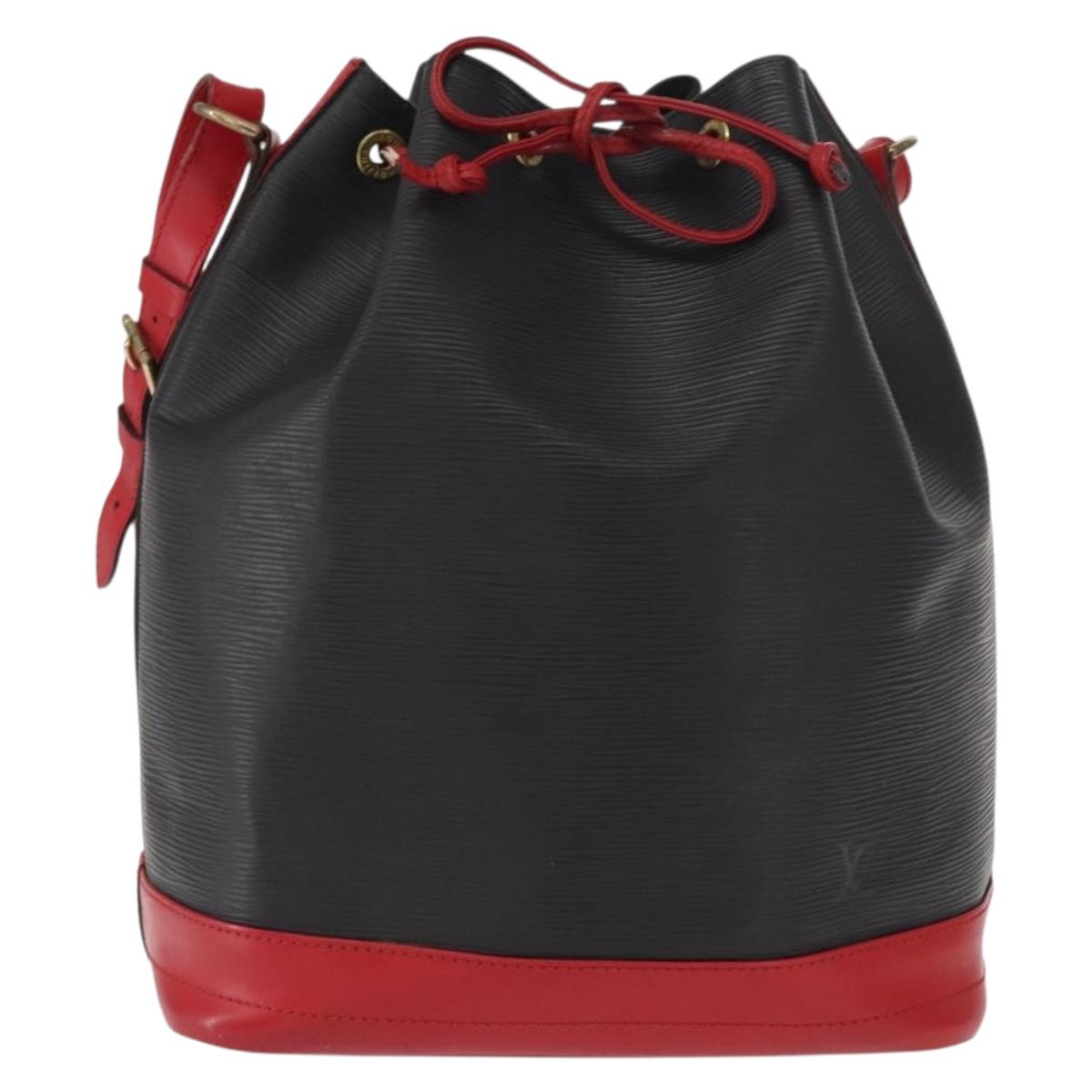 LOUIS VUITTON Epi Noe Shoulder Bag Bicolor Black Red M44017 LV Auth 161038