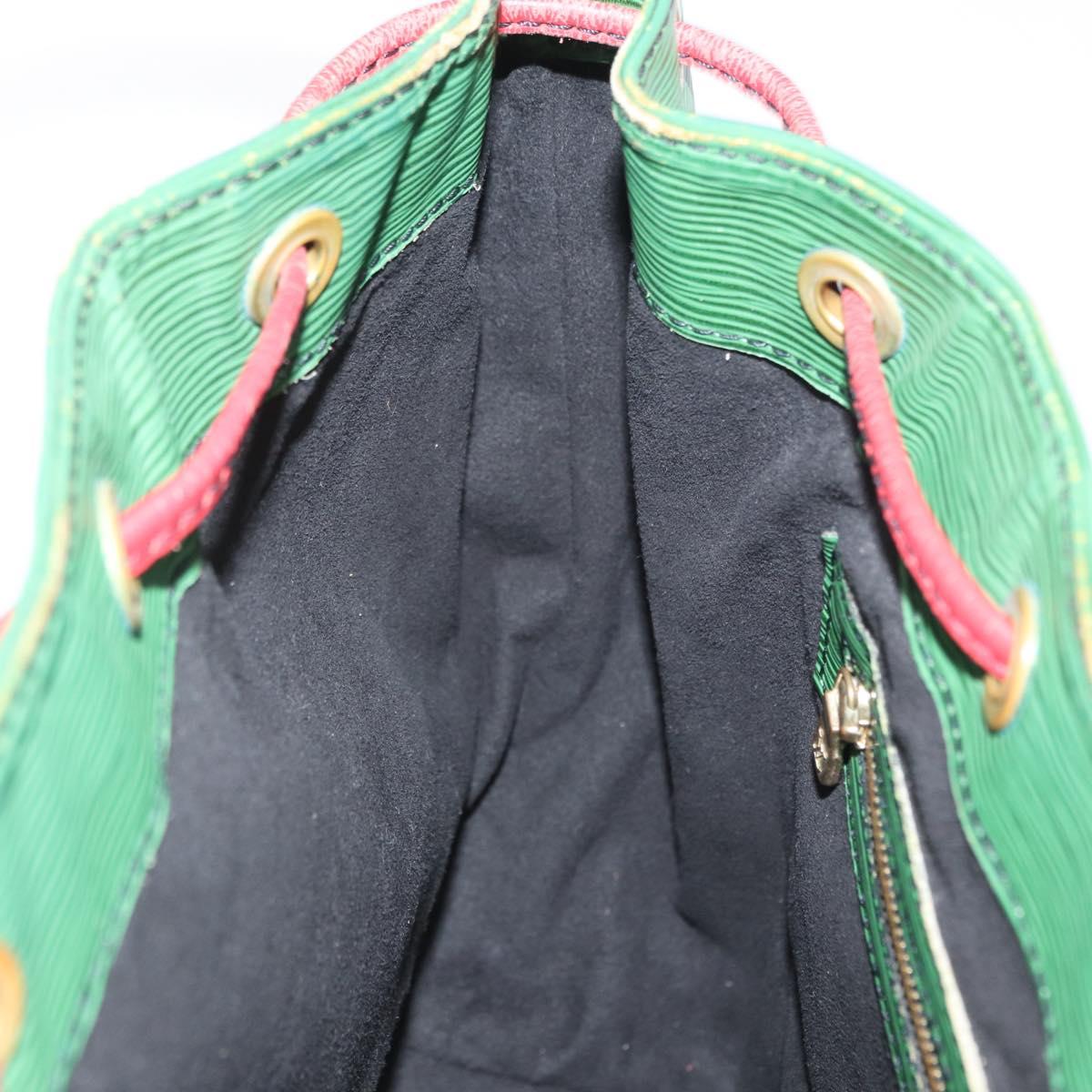 LOUIS VUITTON Epi Petit Noe Shoulder Bag Bicolor Green Red M44147 LV Auth 161040