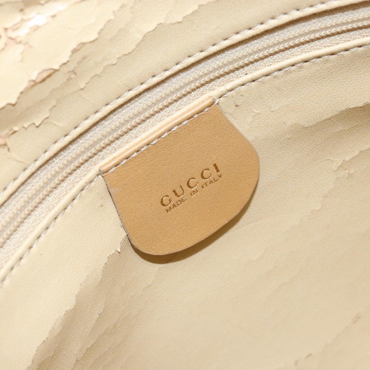 GUCCI Bamboo Hand Bag Leather 2way Beige Gold 000 3780 0290 Auth 161050