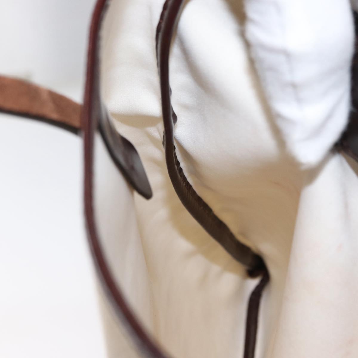 FENDI Zucca Canvas Hand Bag Beige Silver Auth 161056