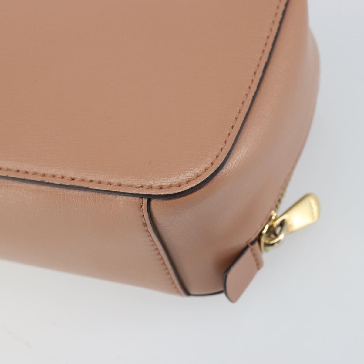Salvatore Ferragamo Vala Hand Bag Leather 2way Pink Gold Auth 161059
