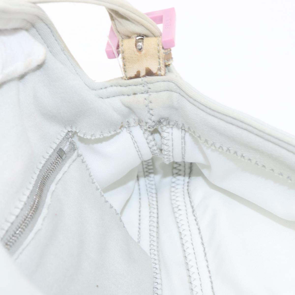 FENDI Mamma Baguette Hand Bag cotton Gray Silver Auth 161060