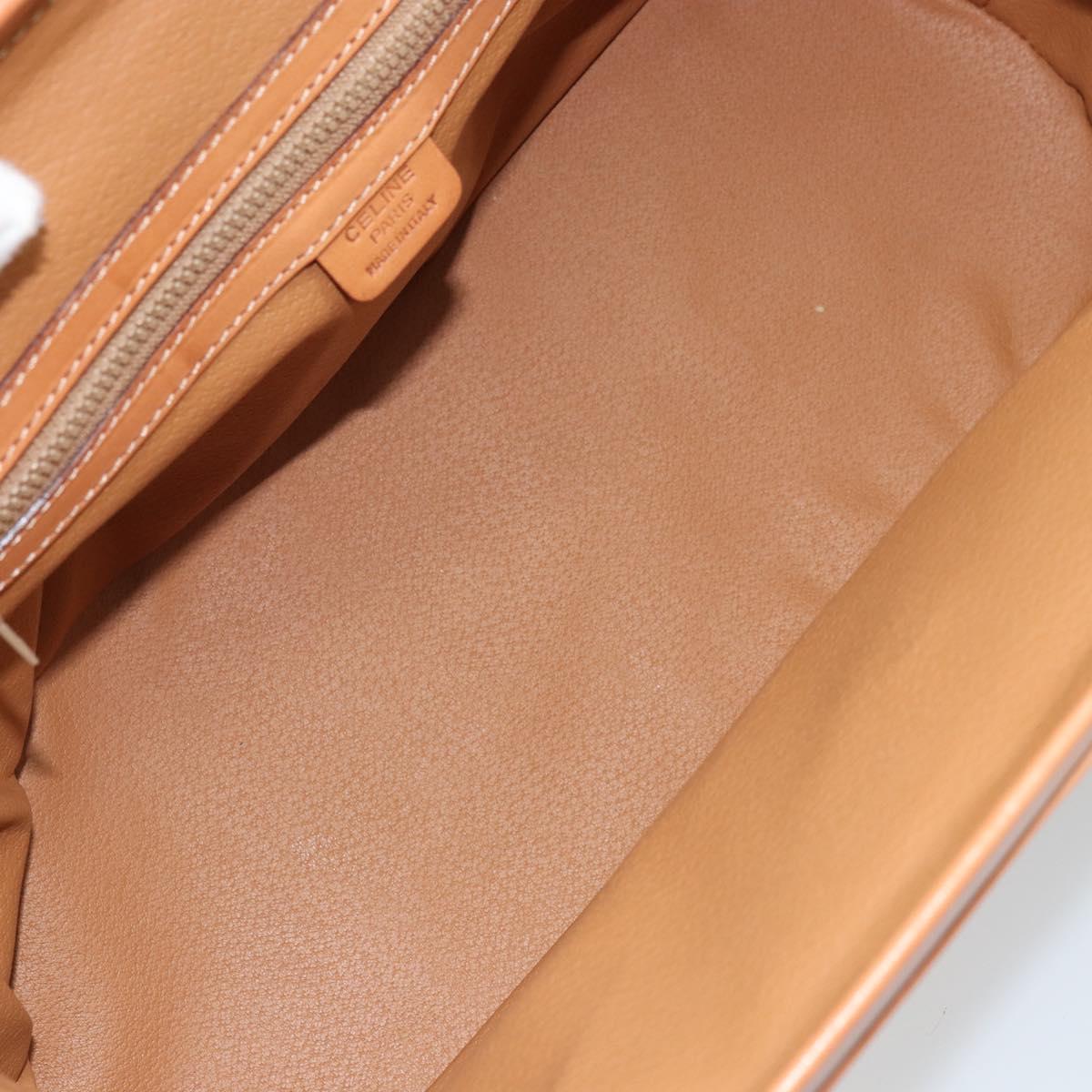 CELINE Macadam Canvas Hand Bag PVC 2way Beige Gold Auth 161061