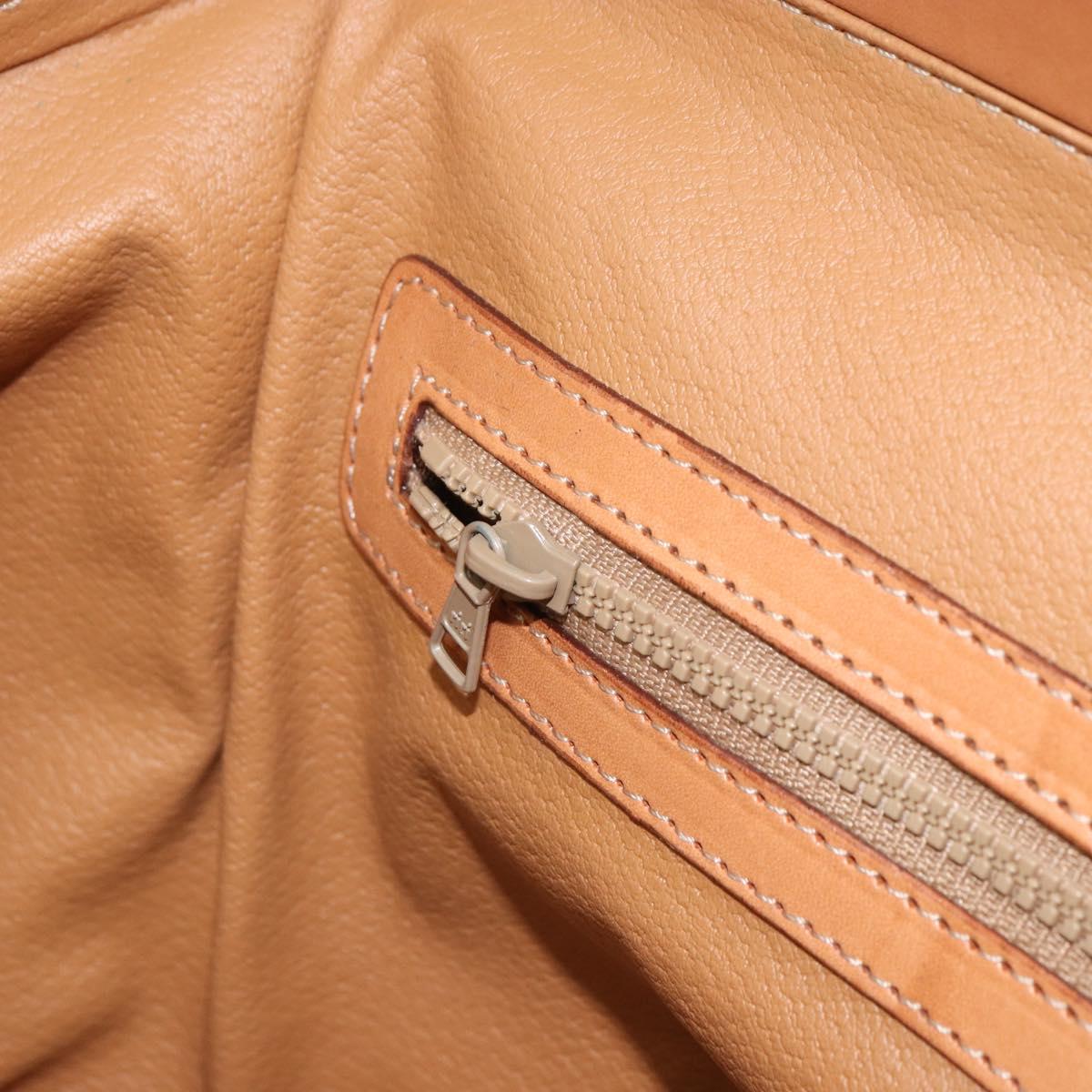 CELINE Macadam Canvas Hand Bag PVC 2way Beige Gold Auth 161061