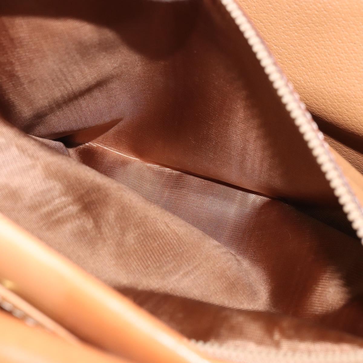 CELINE Macadam Canvas Hand Bag PVC 2way Beige Gold Auth 161061