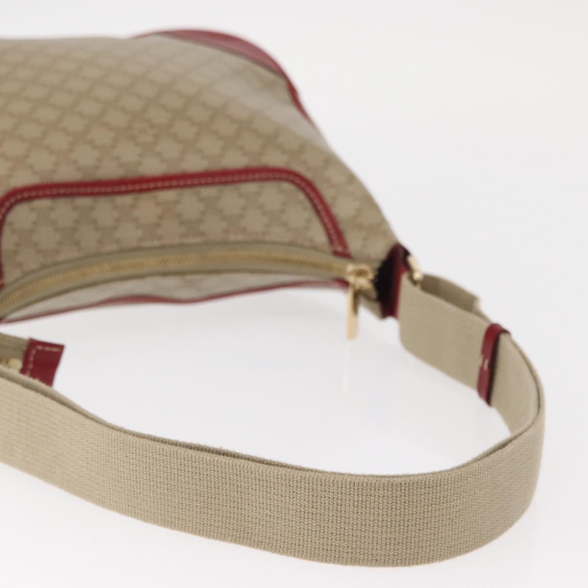 CELINE Macadam Canvas Shoulder Bag PVC Beige Gold Auth 161067