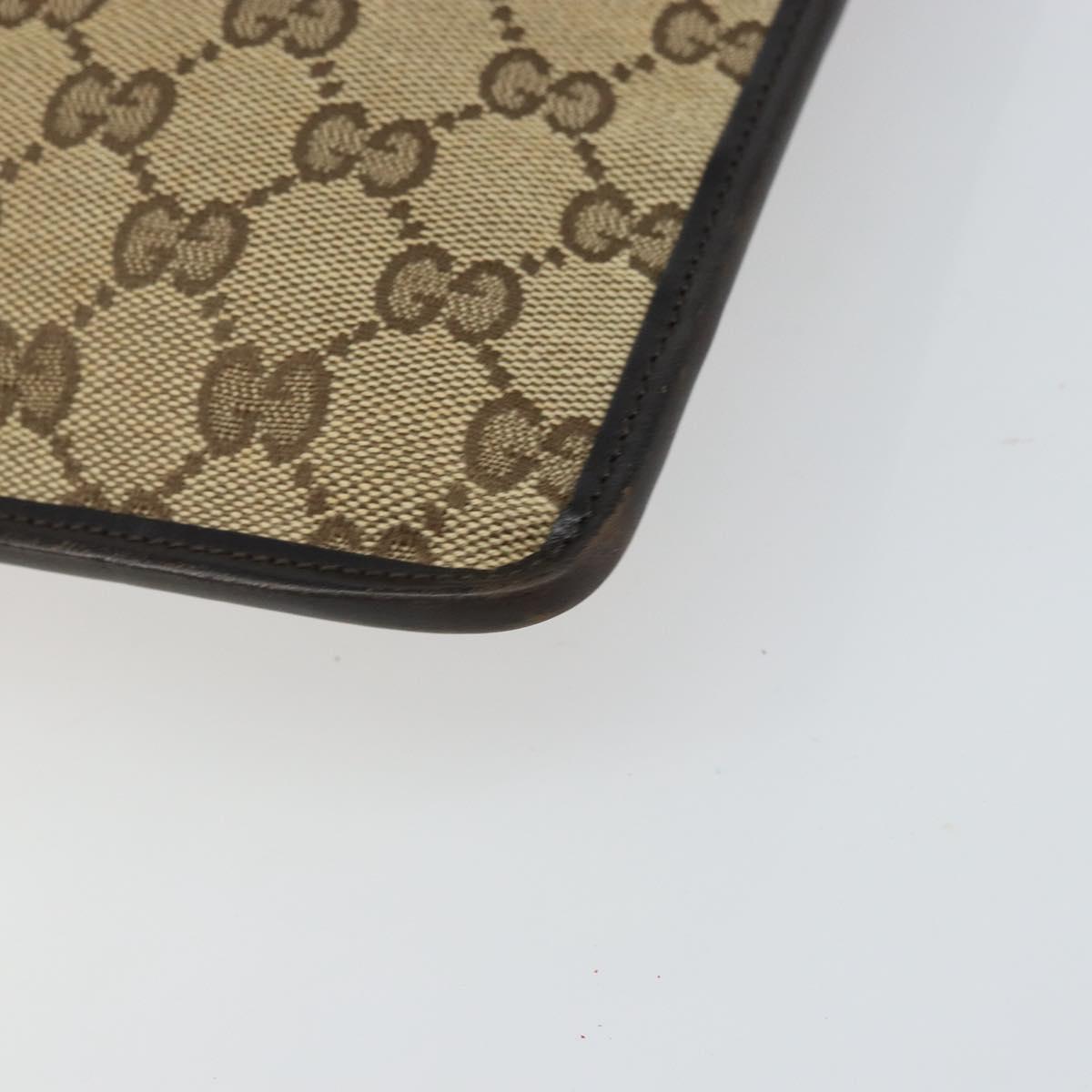 GUCCI GG Canvas Shoulder Bag Beige Silver 019 0348 Auth 161082