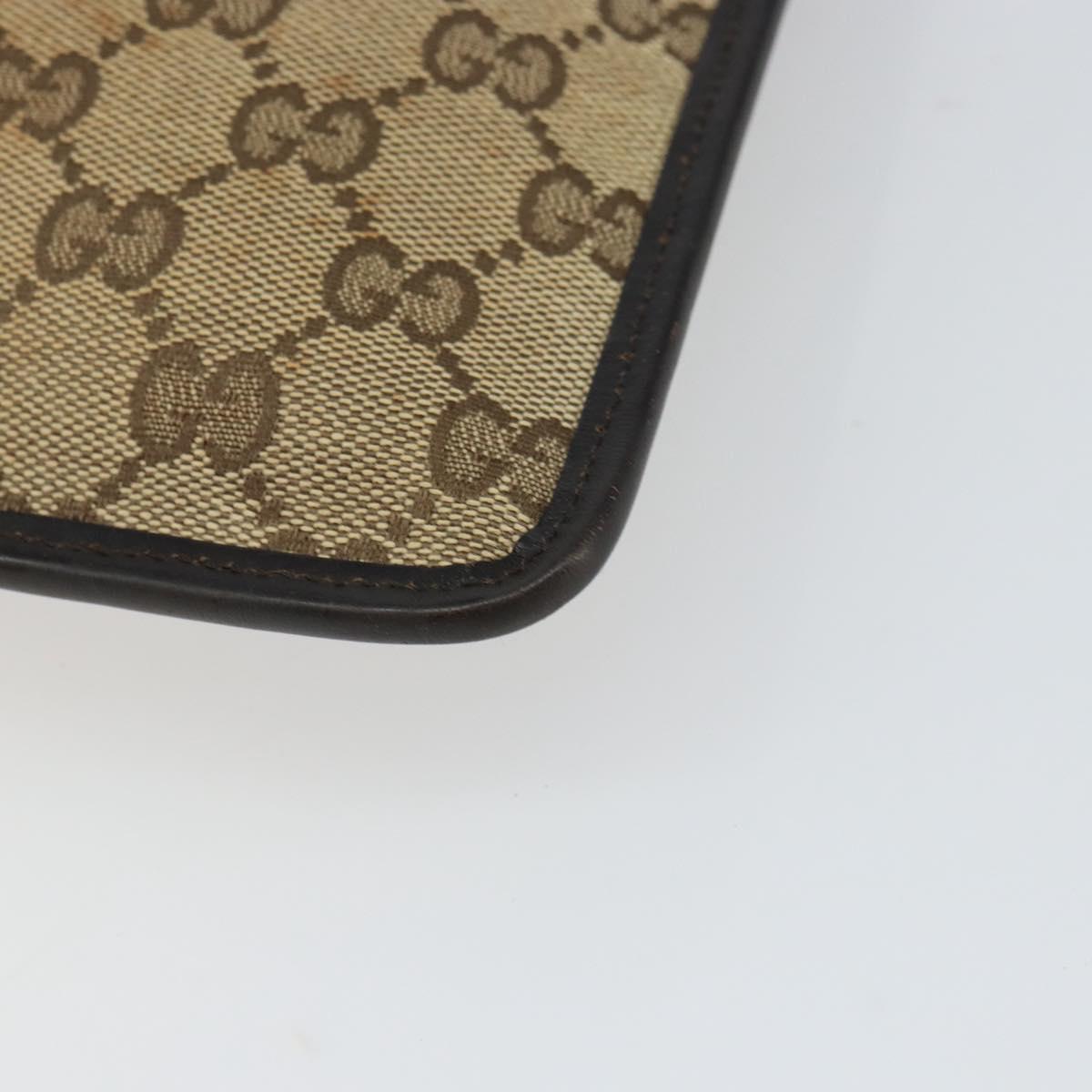 GUCCI GG Canvas Shoulder Bag Beige Silver 019 0348 Auth 161082