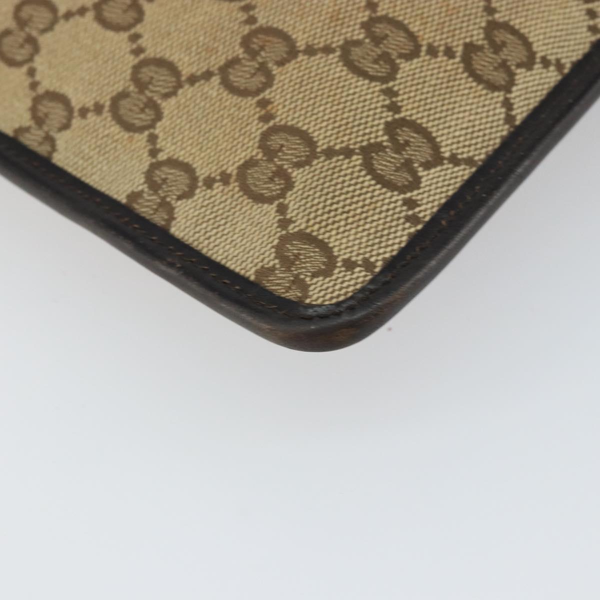 GUCCI GG Canvas Shoulder Bag Beige Silver 019 0348 Auth 161082