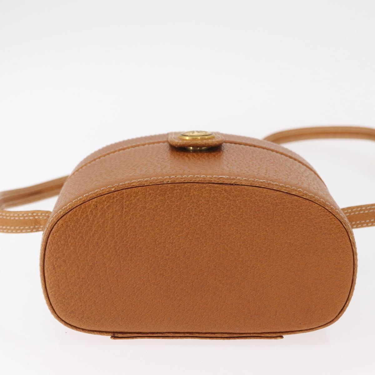 LOEWE Vanity Hand Bag Leather 2way Brown Gold Auth 161089