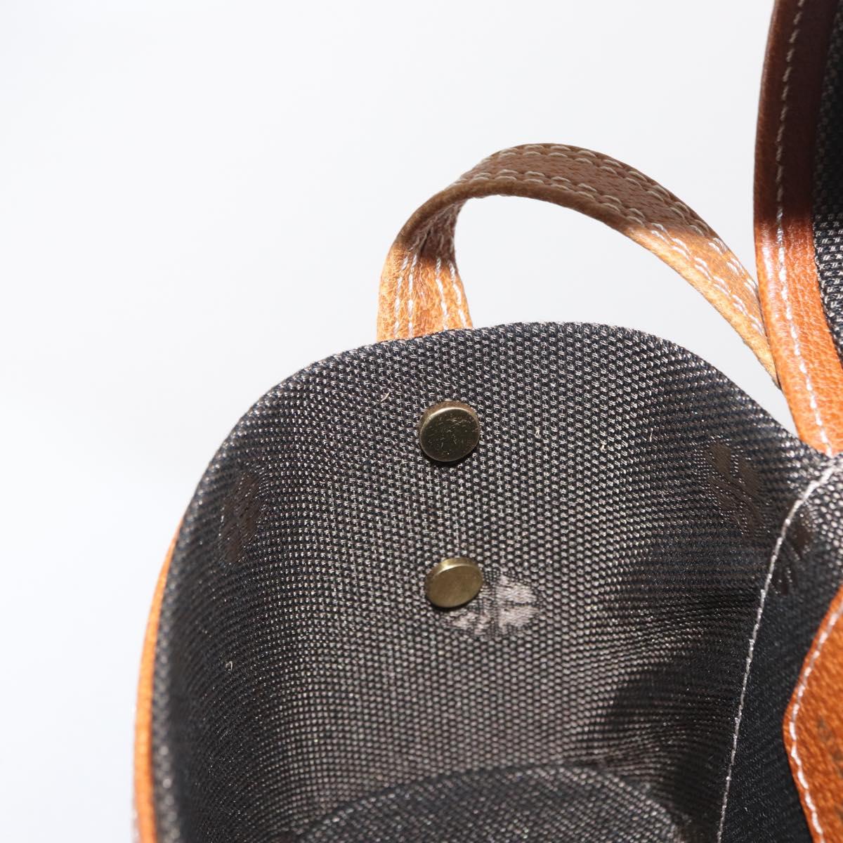 LOEWE Vanity Hand Bag Leather 2way Brown Gold Auth 161089