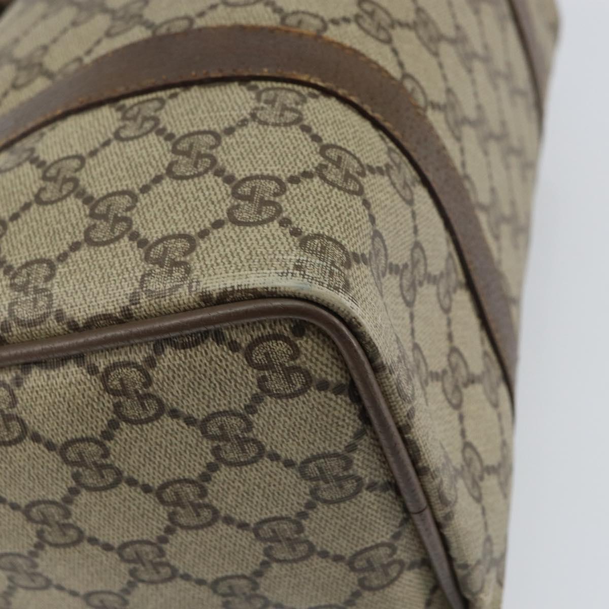 GUCCI GG Supreme Web Sherry Line Boston Bag PVC Beige Gold 40 02 006 Auth 161096