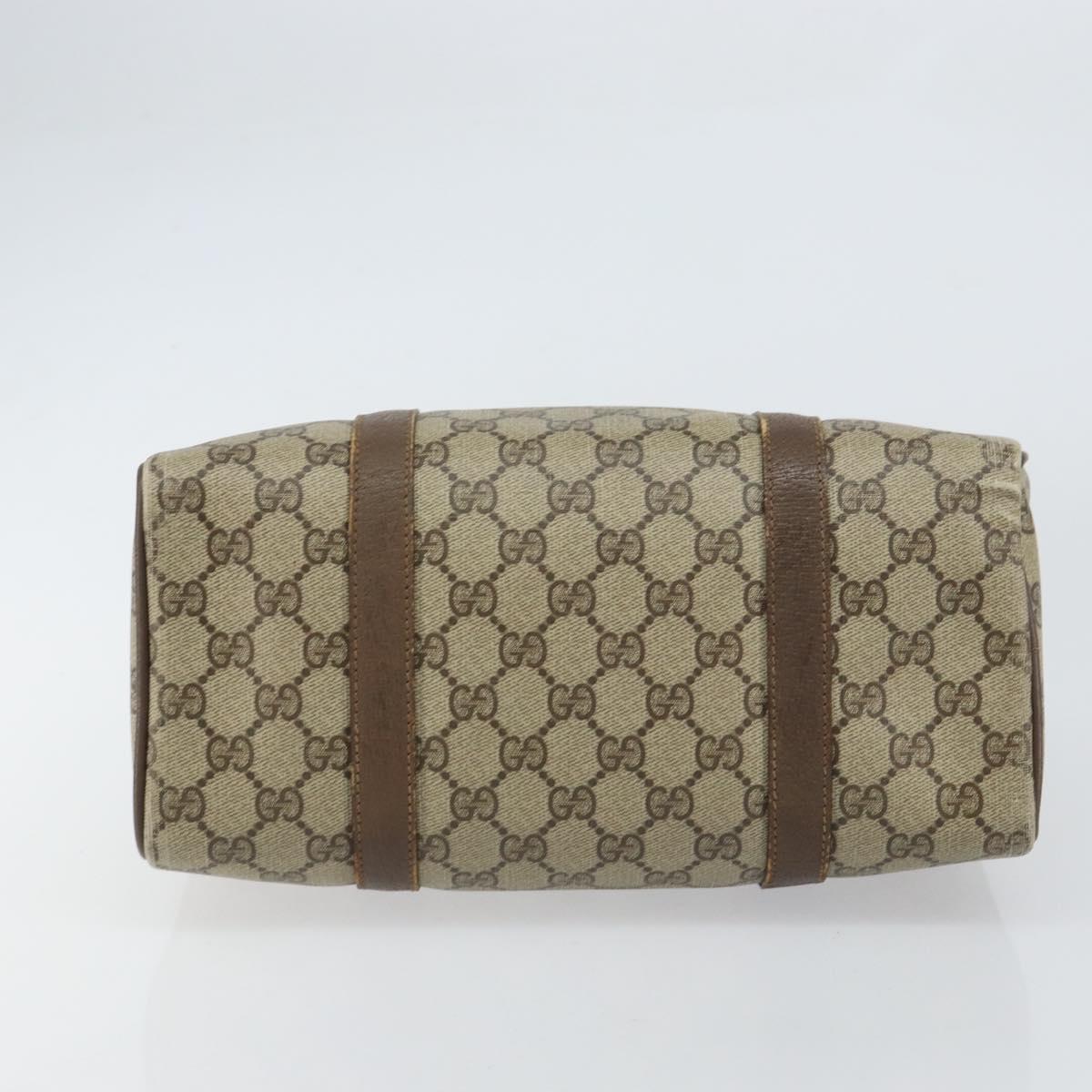 GUCCI GG Supreme Web Sherry Line Boston Bag PVC Beige Gold 40 02 006 Auth 161096