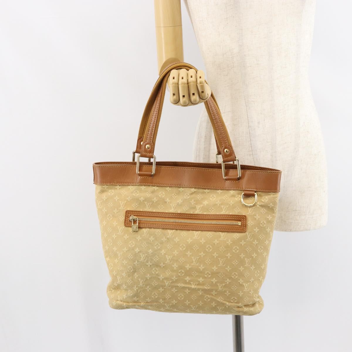 LOUIS VUITTON Monogram Mini Lucille GM Tote Bag Beige M92683 LV Auth 161105