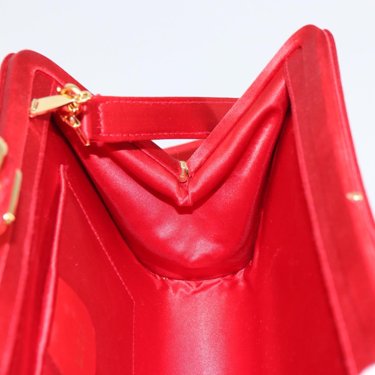 GUCCI Shoulder Bag Satin Red Gold 005 406 0284 Auth 161107V