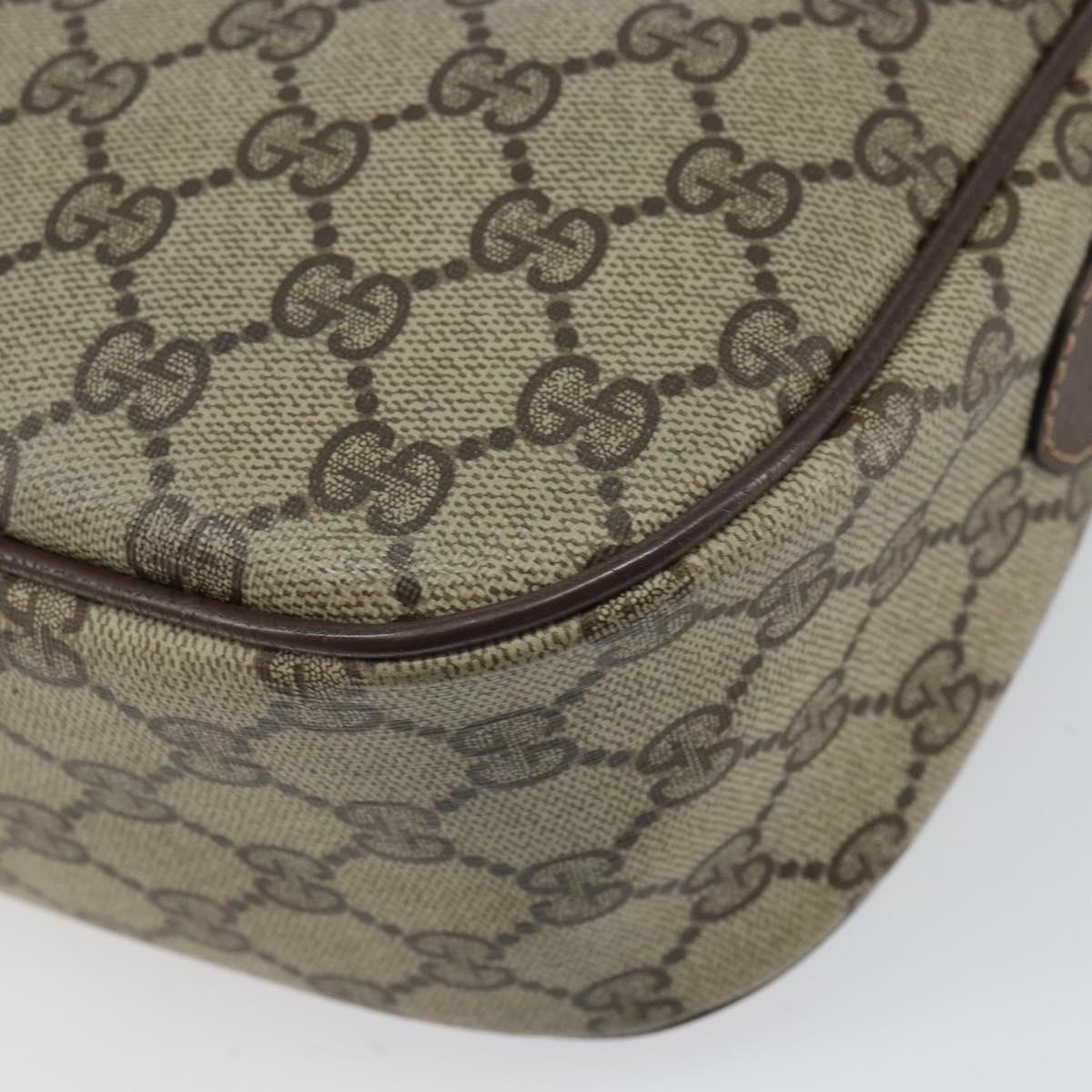 GUCCI GG Supreme Web Sherry Line Bag PVC Beige Gold 89 02 032 Auth 161109