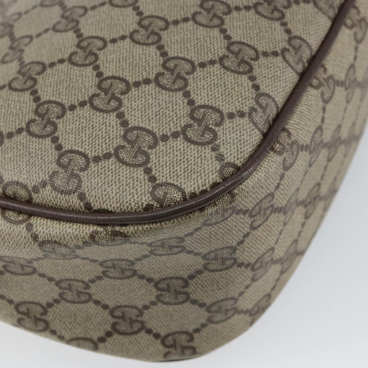 GUCCI GG Supreme Web Sherry Line Bag PVC Beige Gold 89 02 032 Auth 161109