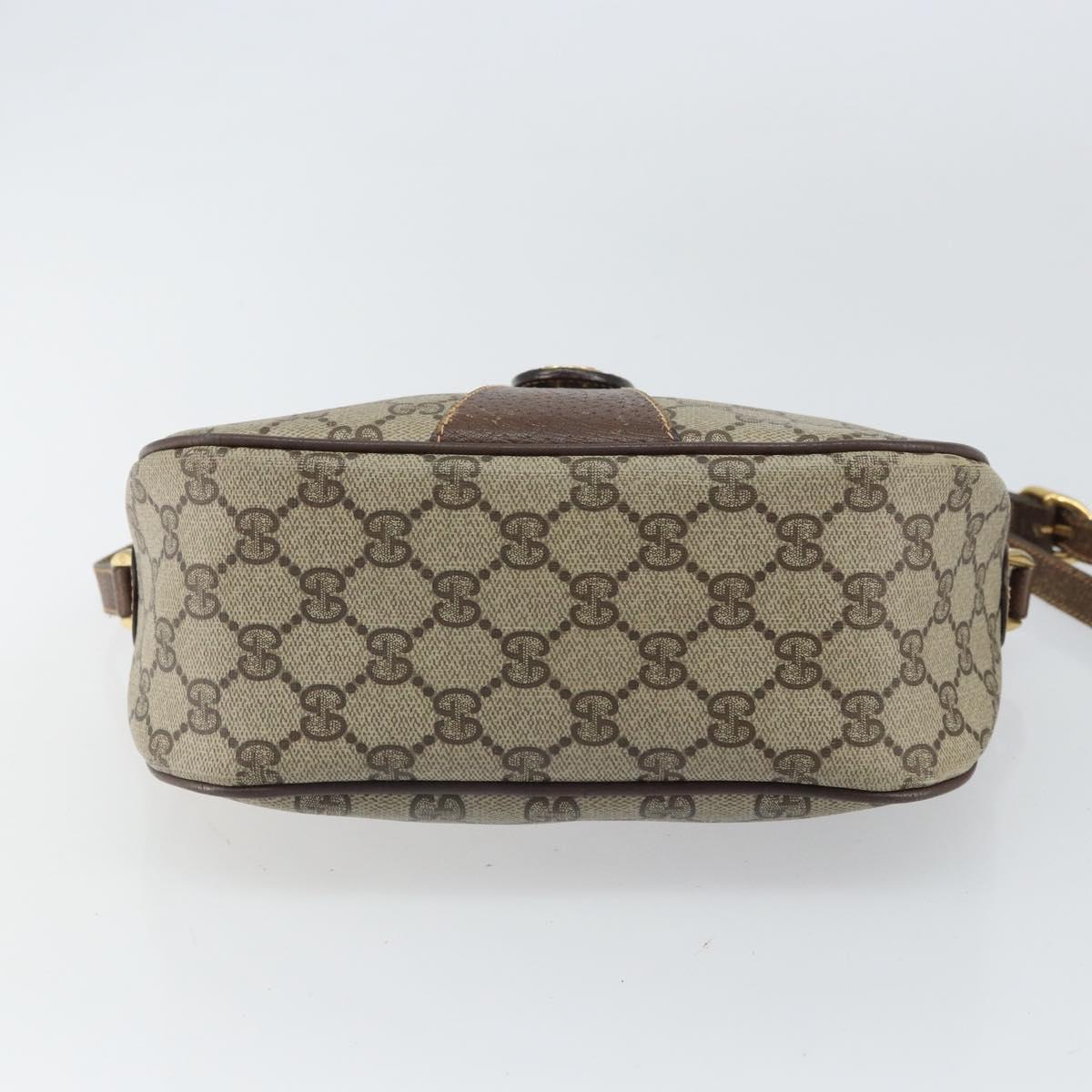 GUCCI GG Supreme Web Sherry Line Bag PVC Beige Gold 89 02 032 Auth 161109