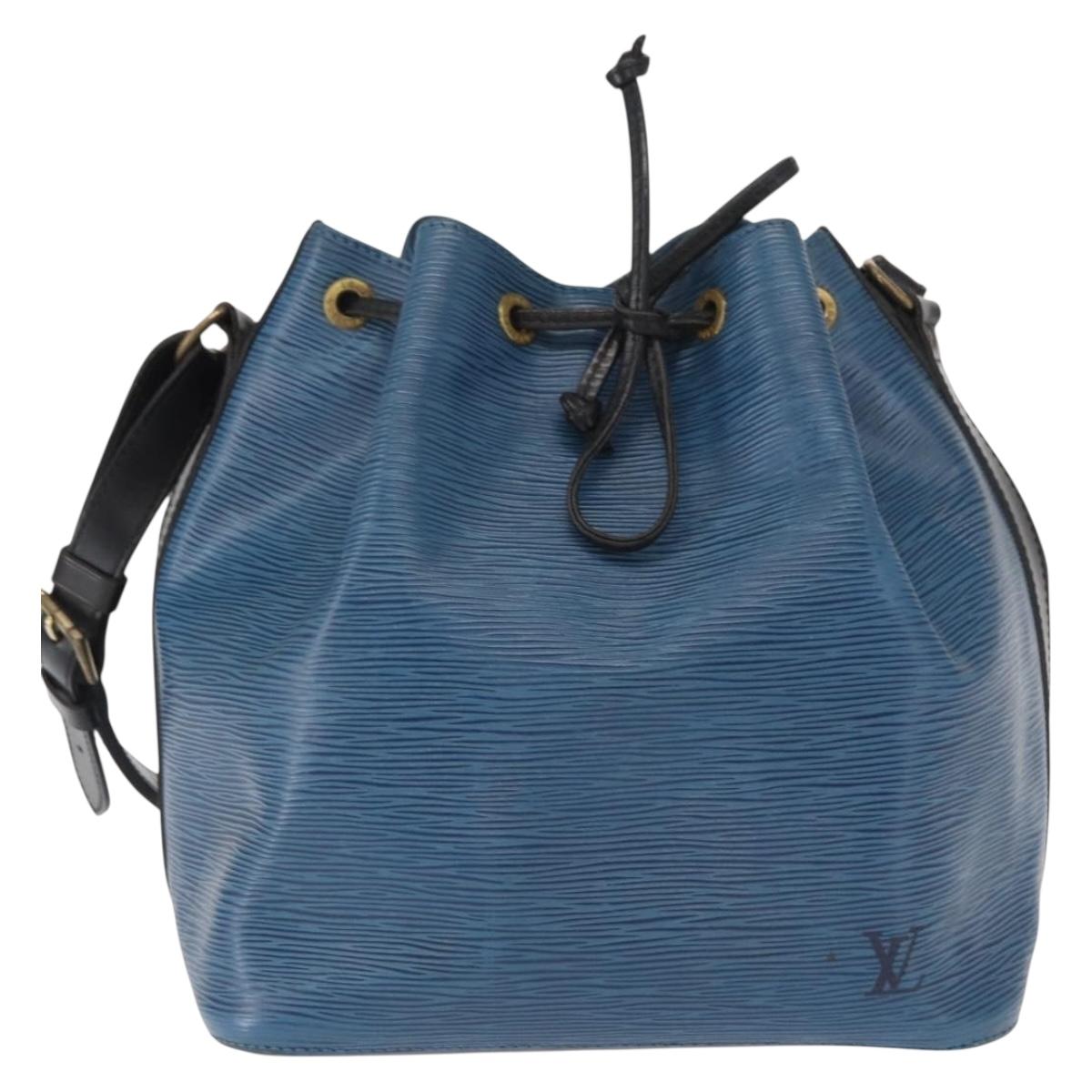 LOUIS VUITTON Epi Petit Noe Shoulder Bag Bicolor Black Blue M44152 Auth 161112