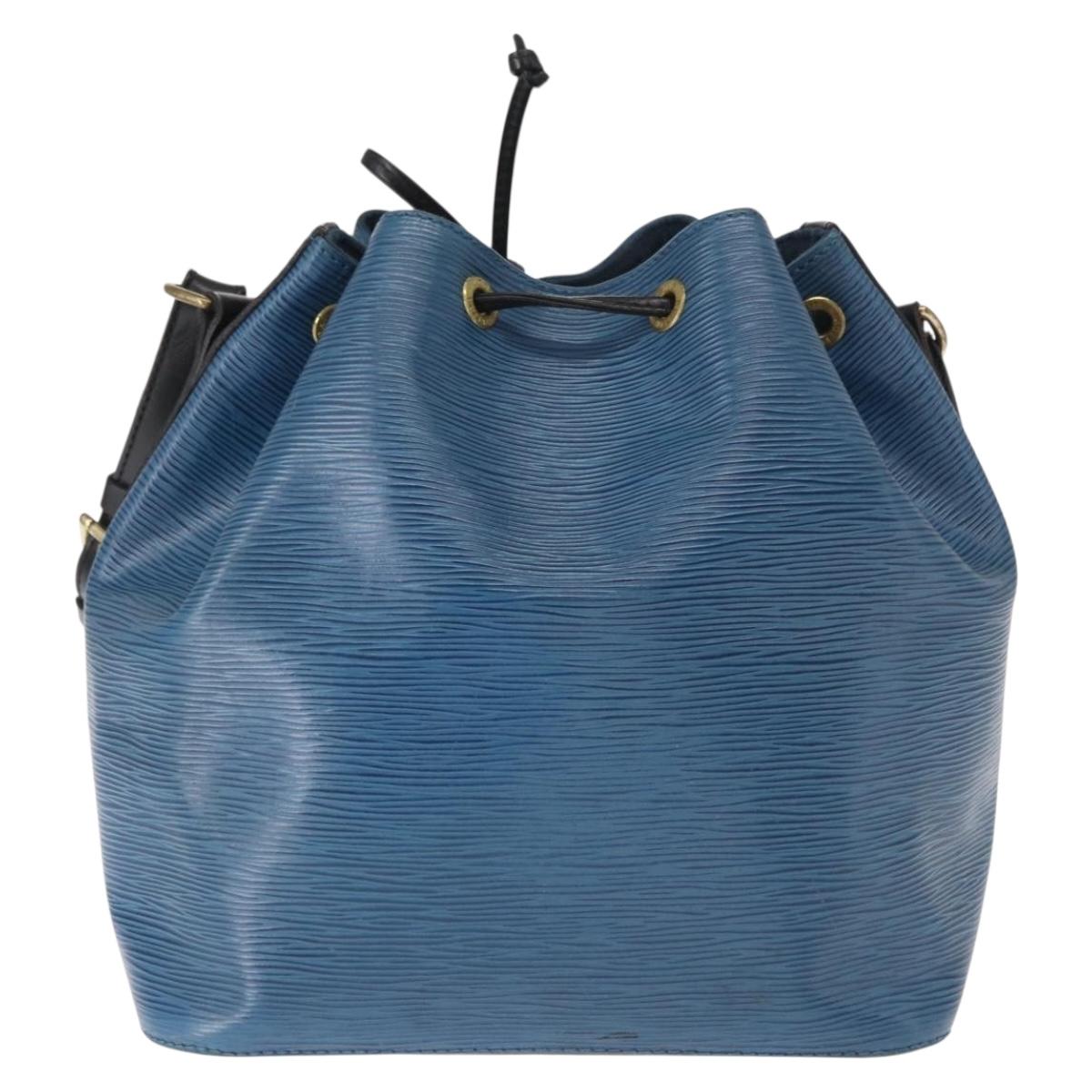 LOUIS VUITTON Epi Petit Noe Shoulder Bag Bicolor Black Blue M44152 Auth 161112