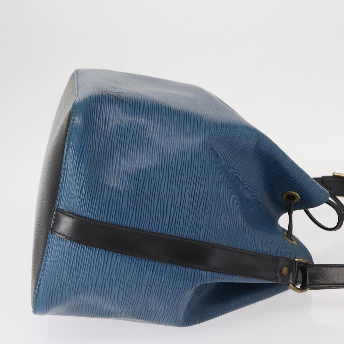 LOUIS VUITTON Epi Petit Noe Shoulder Bag Bicolor Black Blue M44152 Auth 161112