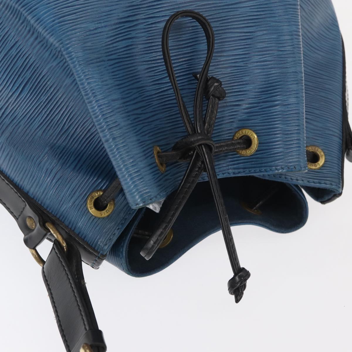 LOUIS VUITTON Epi Petit Noe Shoulder Bag Bicolor Black Blue M44152 Auth 161112