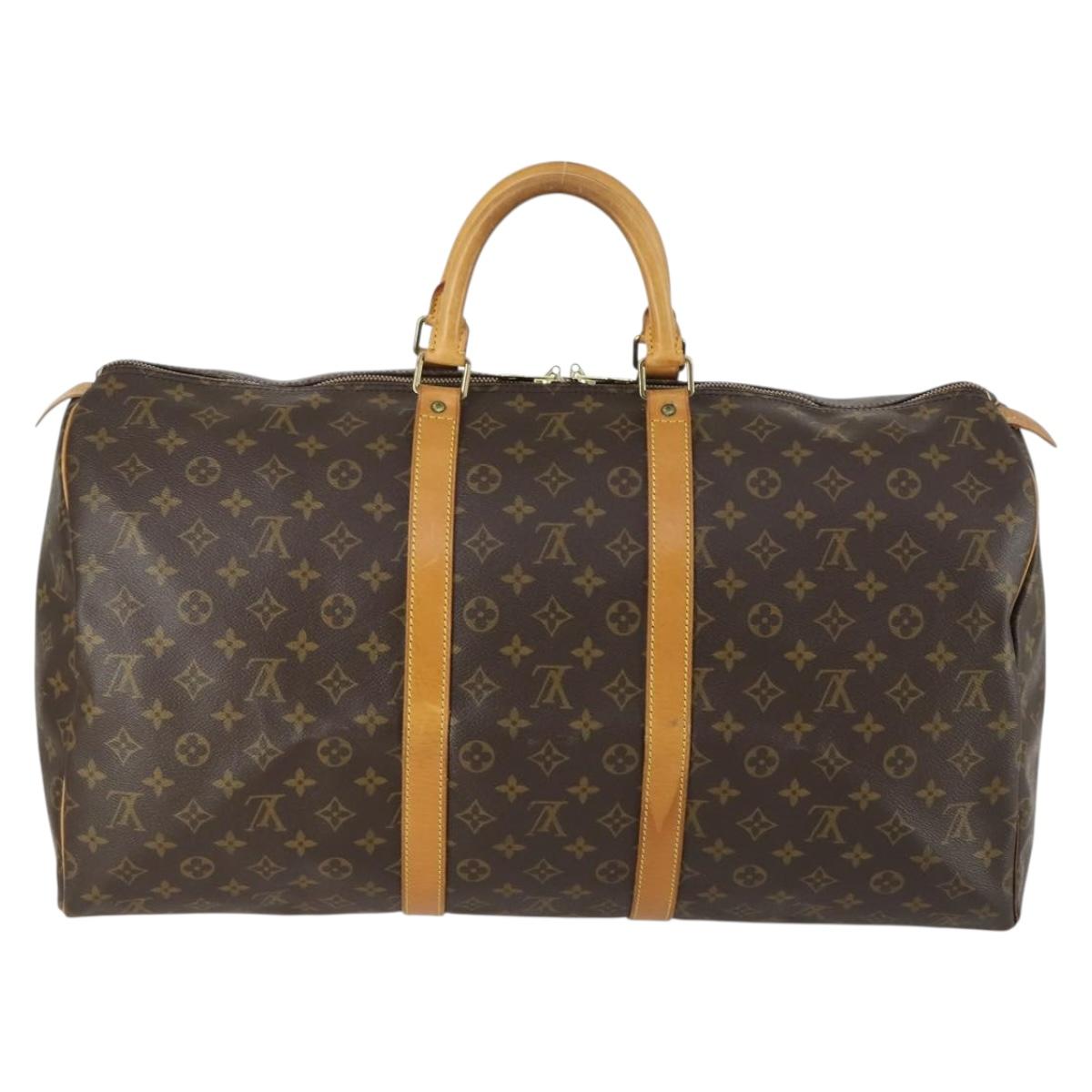 LOUIS VUITTON Monogram Keepall 55 Boston Bag M41424 LV Auth 161113