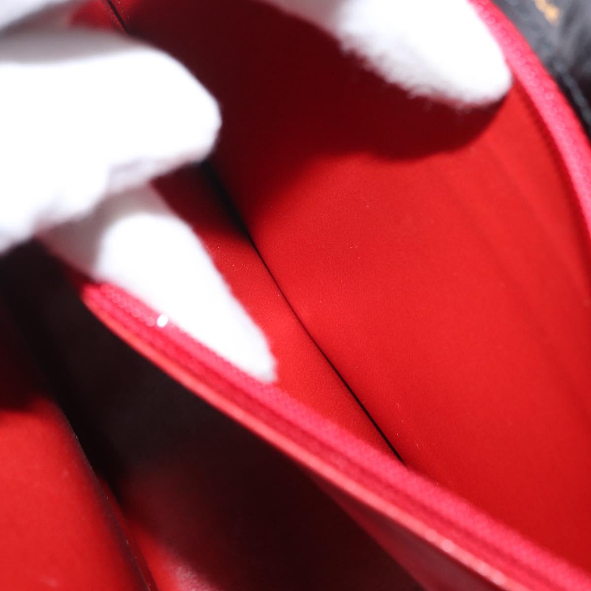 CELINE Circle Shoulder Bag Leather Black Gold Auth 161116