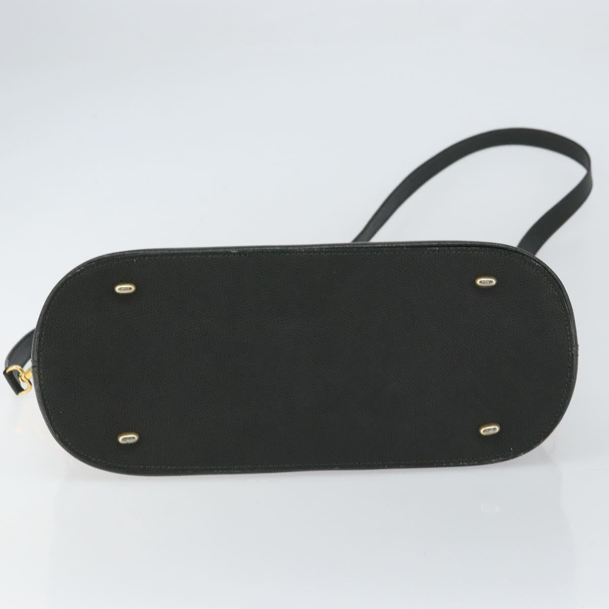 CELINE Hand Bag Leather 2way Green Gold Auth 161118