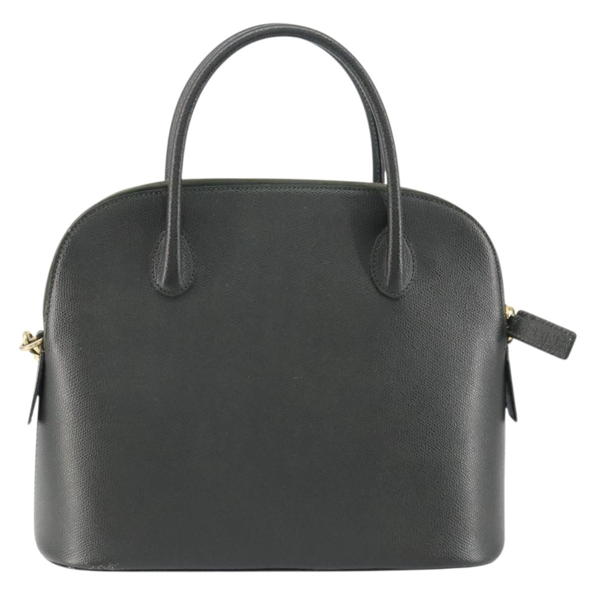 CELINE Hand Bag Leather 2way Green Gold Auth 161118