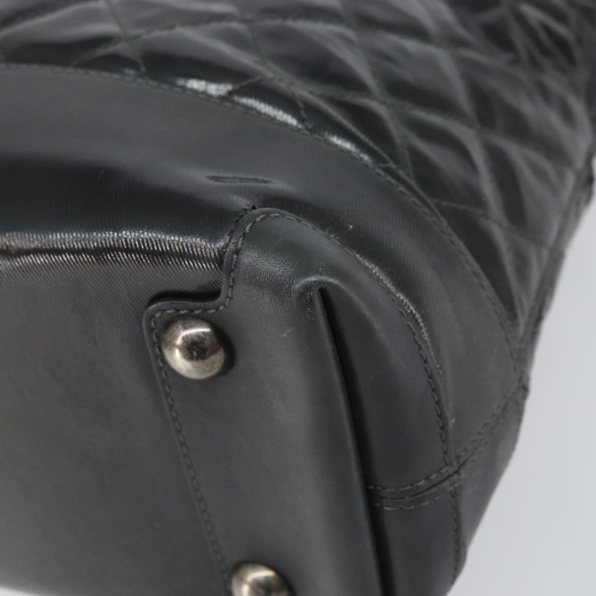 CHANEL Matelasse Tote Bag PVC Canvas Black CC Auth 161119
