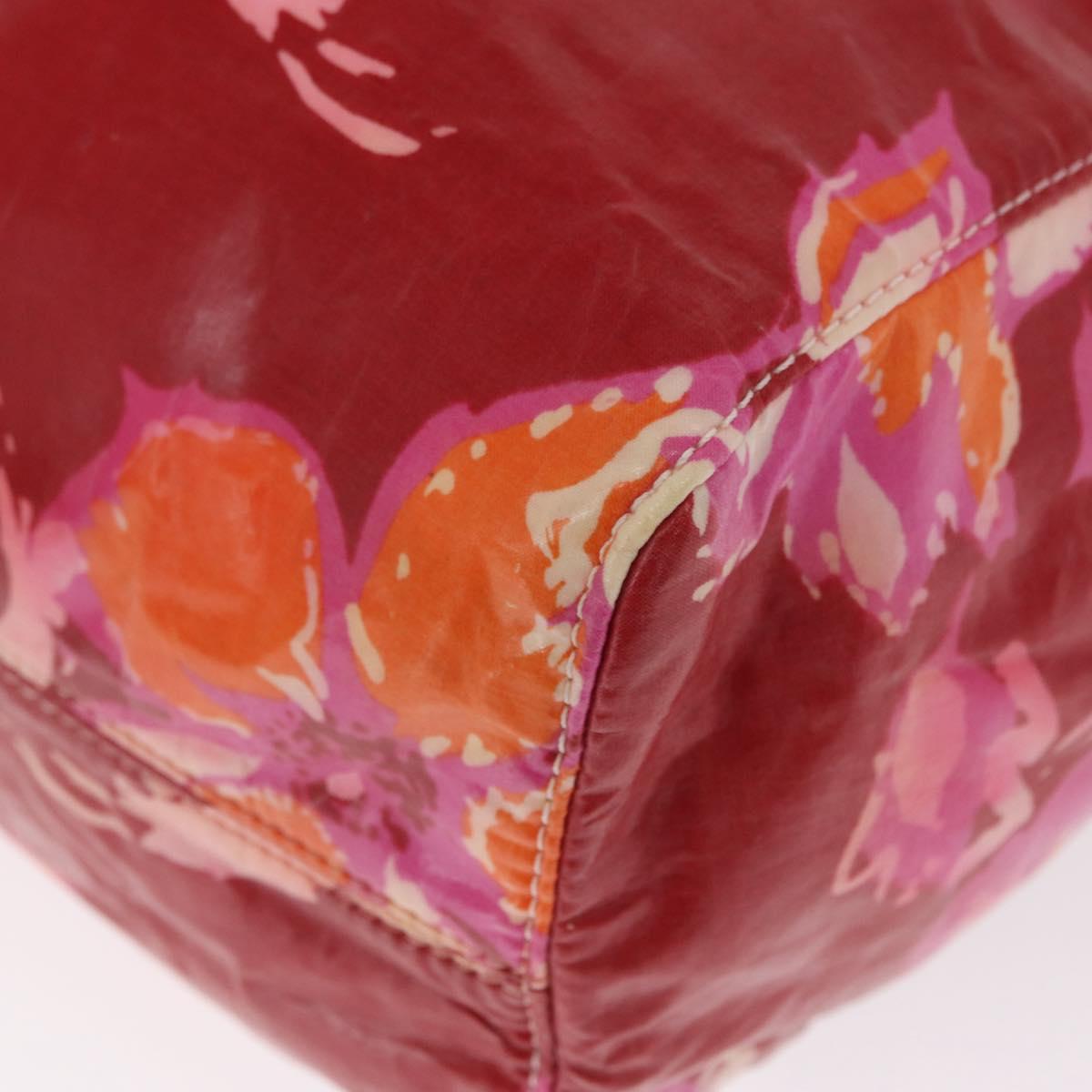 CHANEL High Summer Tote Bag Coated Canvas Red CC Auth 161120