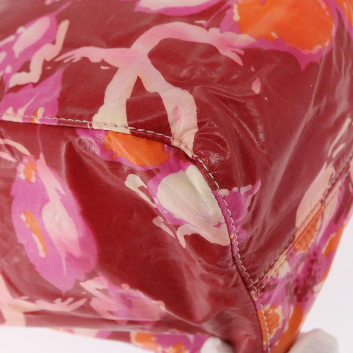 CHANEL High Summer Tote Bag Coated Canvas Red CC Auth 161120