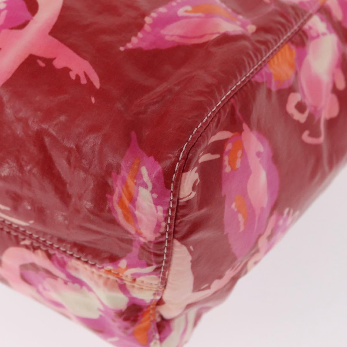 CHANEL High Summer Tote Bag Coated Canvas Red CC Auth 161120