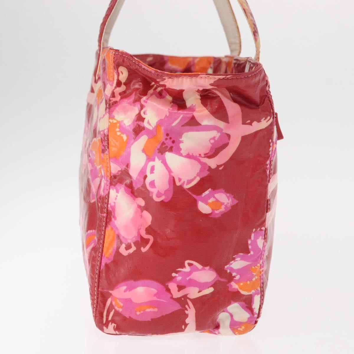 CHANEL High Summer Tote Bag Coated Canvas Red CC Auth 161120